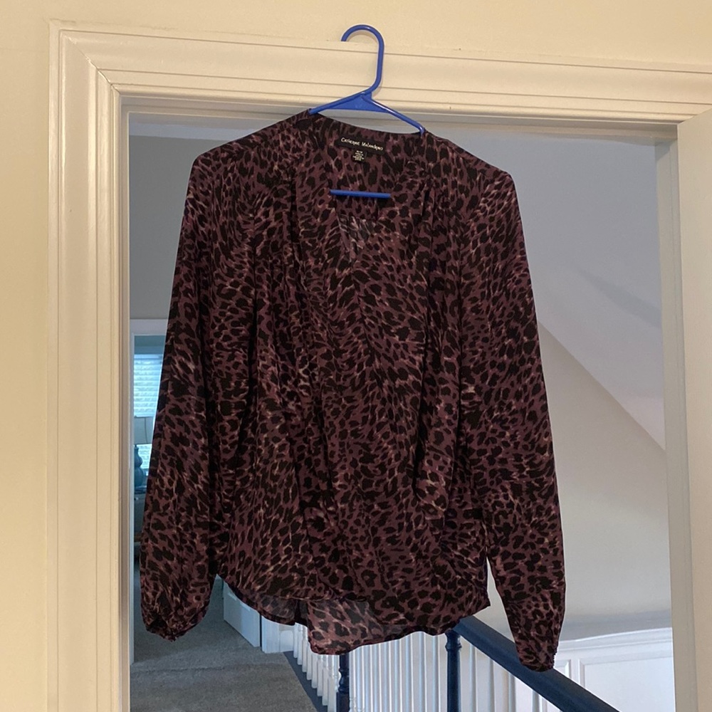 Catherine Malandrino Leopard Print Blouse